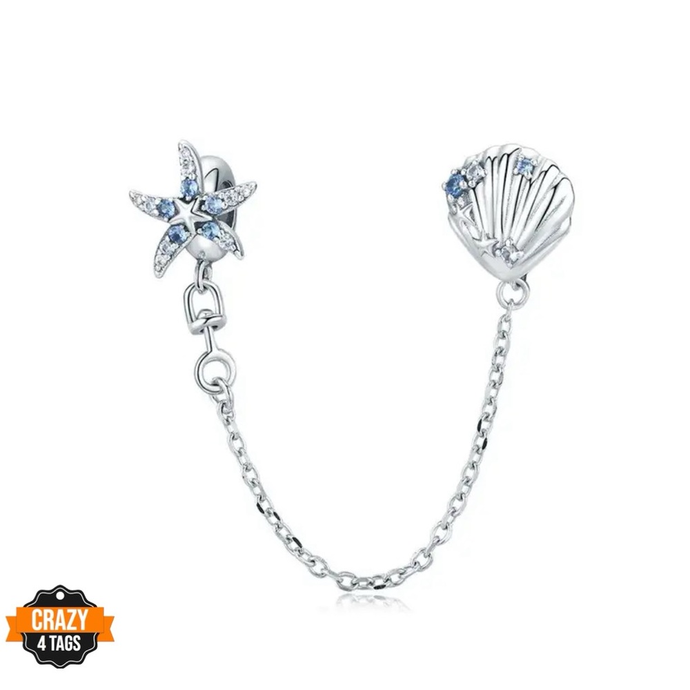 Starfish and Seashell Safety Chain